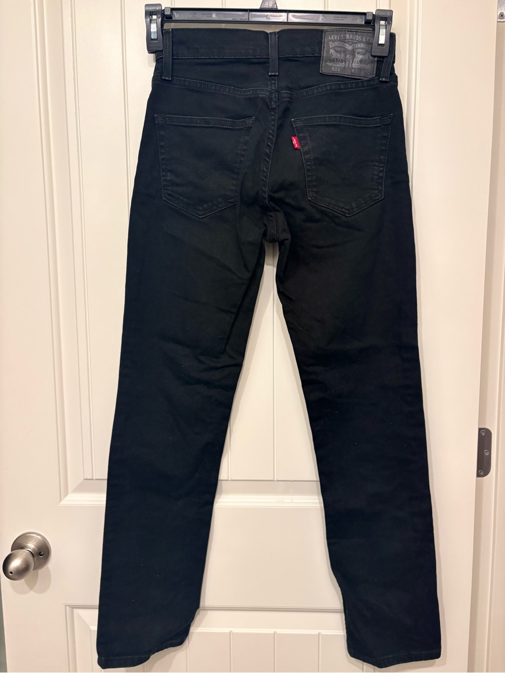 Levi’s 511 Black Jeans 28x30 Slim Straight Leg Dark Wash Denim - Picture 13 of 13